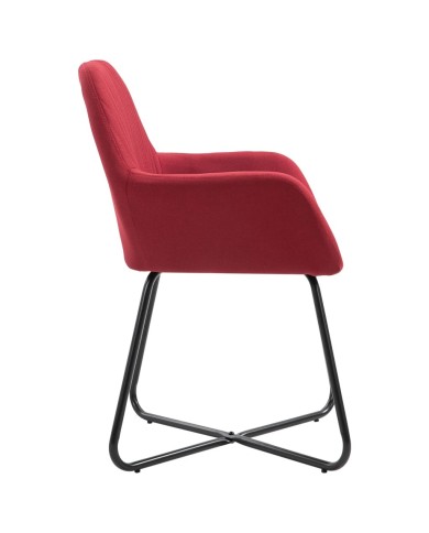 Chaises de salle à manger 2 pcs Rouge bordeaux Tissu
