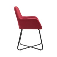 Chaises de salle à manger 2 pcs Rouge bordeaux Tissu