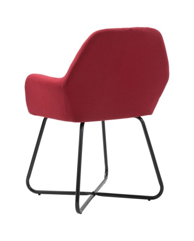 Chaises de salle à manger 2 pcs Rouge bordeaux Tissu