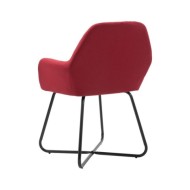 Chaises de salle à manger 2 pcs Rouge bordeaux Tissu
