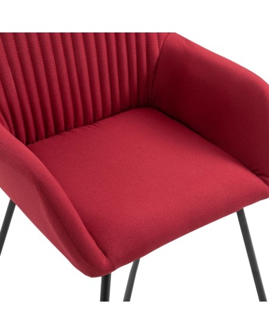 Chaises de salle à manger 2 pcs Rouge bordeaux Tissu