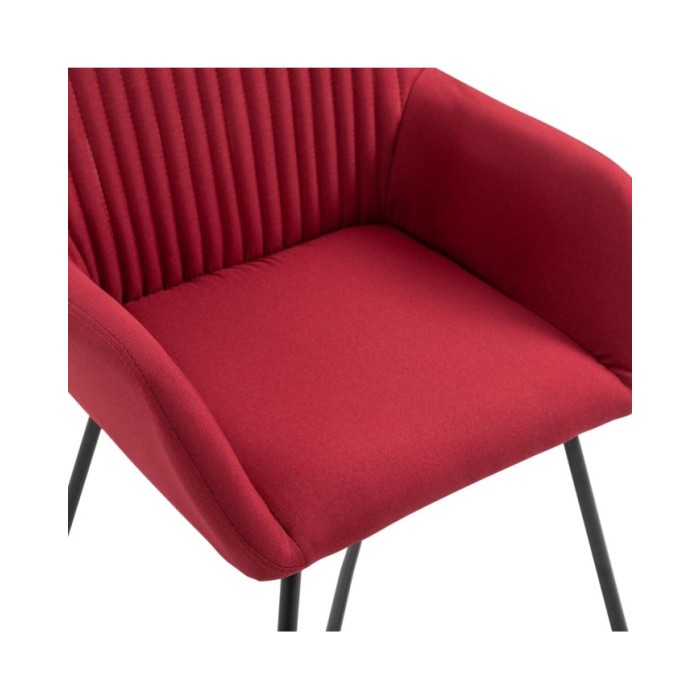 Chaises de salle à manger 2 pcs Rouge bordeaux Tissu