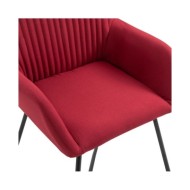 Chaises de salle à manger 2 pcs Rouge bordeaux Tissu
