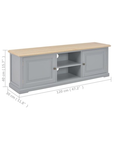 Meuble TV Gris 120 x 30 x 40 cm Bois
