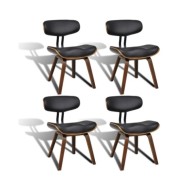 Chaises de salle à manger 4 pcs Bois courbé et similicuir 