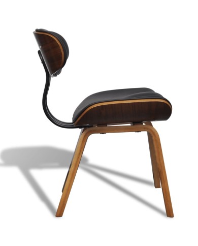 Chaises de salle à manger 4 pcs Bois courbé et similicuir 