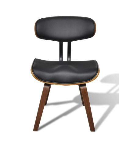 Chaises de salle à manger 4 pcs Bois courbé et similicuir 
