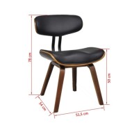 Chaises de salle à manger 4 pcs Bois courbé et similicuir 