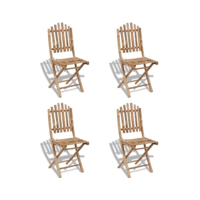Chaises pliables d'extérieur Bambou 4 pcs