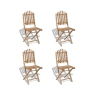 Chaises pliables d'extérieur Bambou 4 pcs