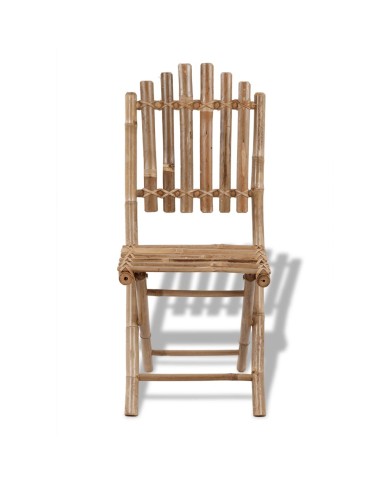 Chaises pliables d'extérieur Bambou 4 pcs