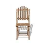 Chaises pliables d'extérieur Bambou 4 pcs