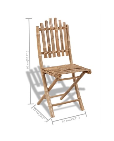 Chaises pliables d'extérieur Bambou 4 pcs