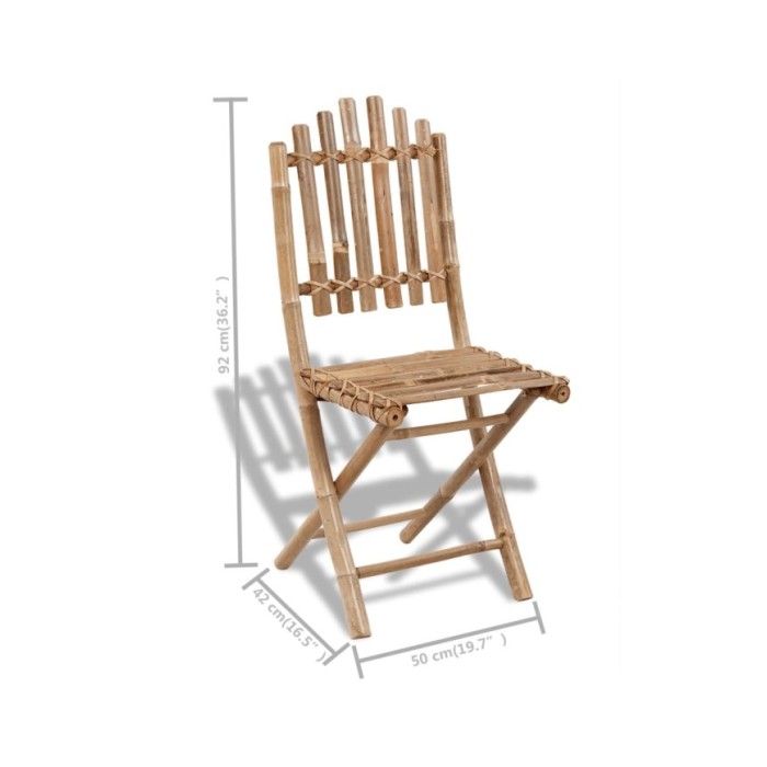 Chaises pliables d'extérieur Bambou 4 pcs
