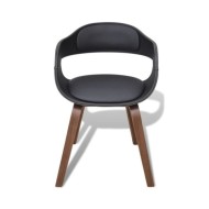 Chaises de salle à manger 4 pcs Noir Bois courbé et similicuir