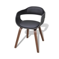 Chaises de salle à manger 4 pcs Noir Bois courbé et similicuir