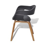 Chaises de salle à manger 4 pcs Noir Bois courbé et similicuir