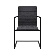 Chaises de salle à manger cantilever 4 pcs Noir Similicuir