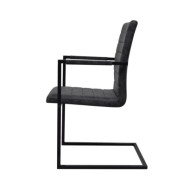 Chaises de salle à manger cantilever 4 pcs Noir Similicuir