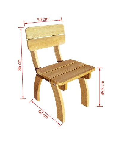 Chaises de jardin 2 pcs Pinède imprégnée