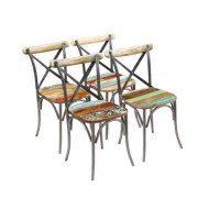 Chaises de salle à manger 4 pcs Bois de récupération solide