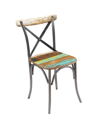 Chaises de salle à manger 4 pcs Bois de récupération solide