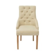 Chaises de salle à manger 4 pcs Crème Tissu