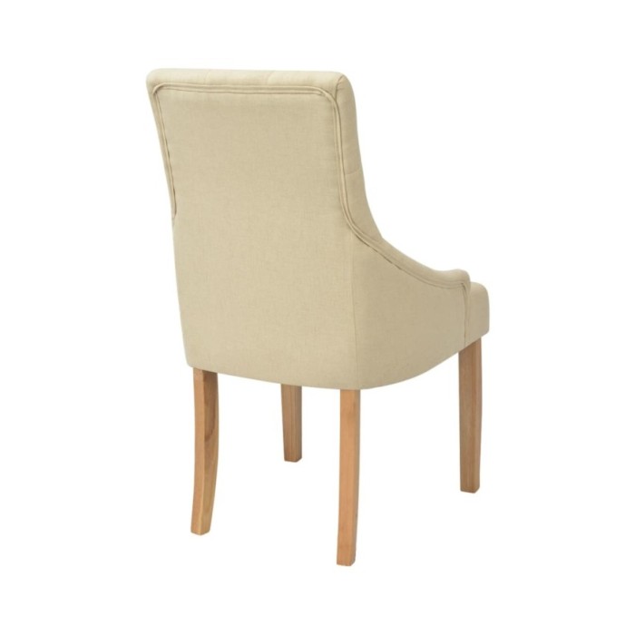Chaises de salle à manger 4 pcs Crème Tissu