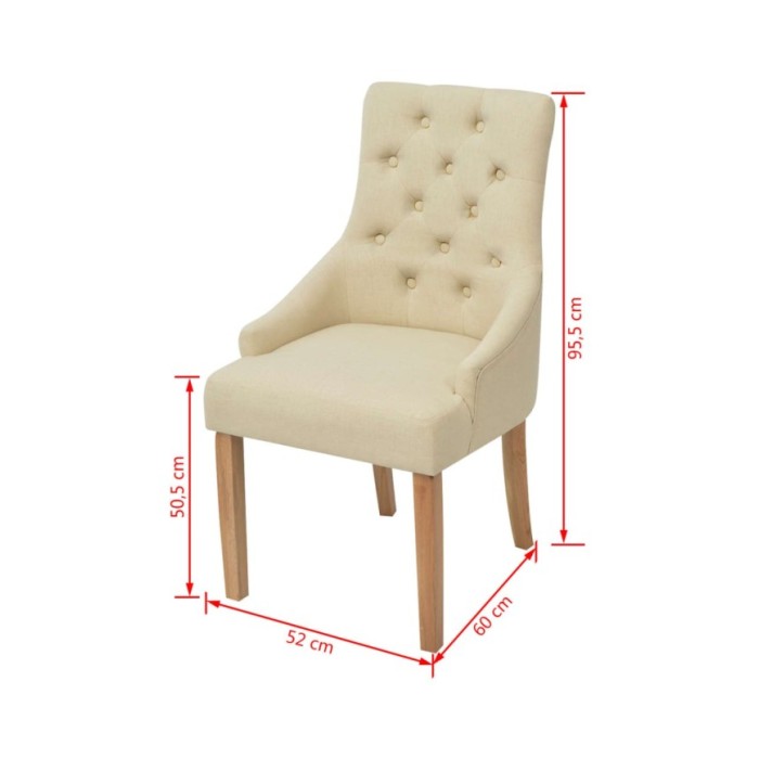 Chaises de salle à manger 4 pcs Crème Tissu