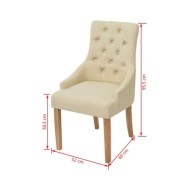 Chaises de salle à manger 4 pcs Crème Tissu