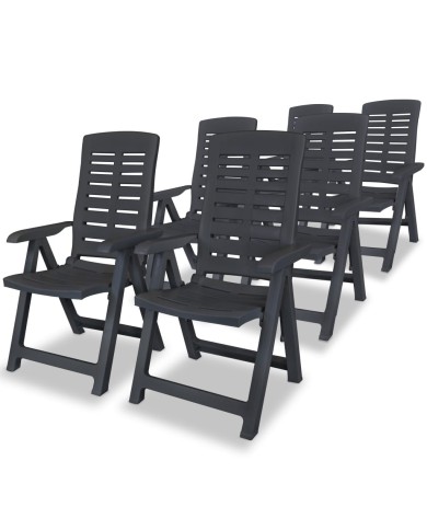 Mobilier à dîner d'extérieur 7 pcs Plastique Anthracite 