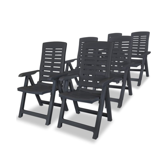 Mobilier à dîner d'extérieur 7 pcs Plastique Anthracite 