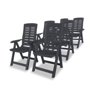 Mobilier à dîner d'extérieur 7 pcs Plastique Anthracite 