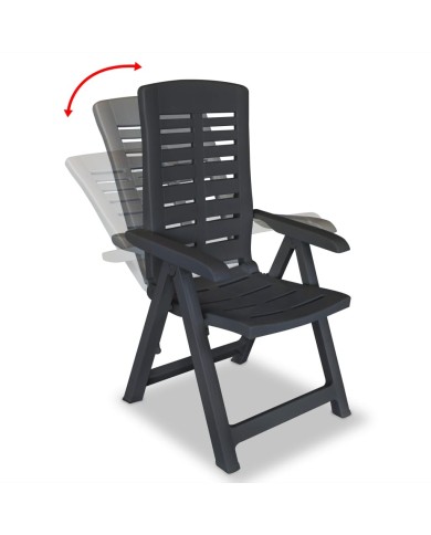 Mobilier à dîner d'extérieur 7 pcs Plastique Anthracite 