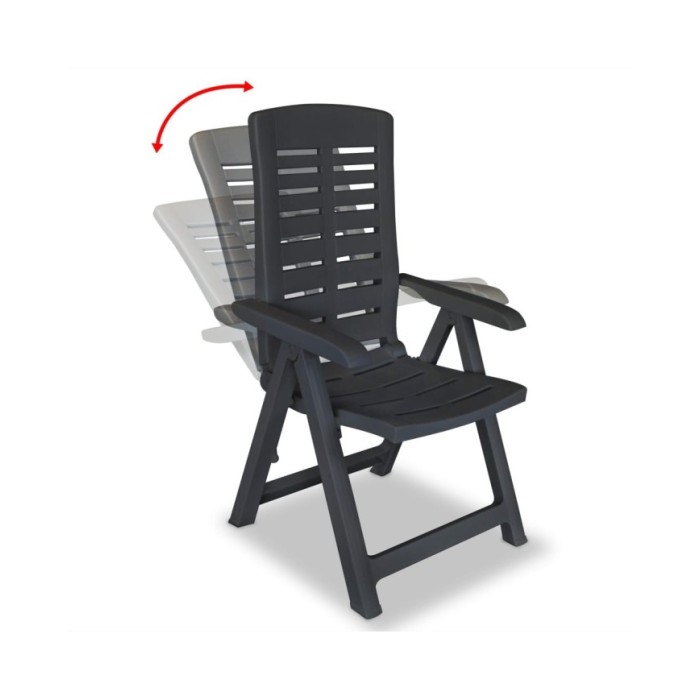 Mobilier à dîner d'extérieur 7 pcs Plastique Anthracite 