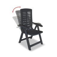 Mobilier à dîner d'extérieur 7 pcs Plastique Anthracite 