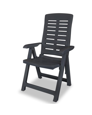 Mobilier à dîner d'extérieur 7 pcs Plastique Anthracite 