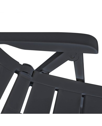 Mobilier à dîner d'extérieur 7 pcs Plastique Anthracite 