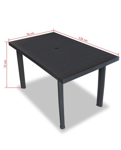 Mobilier à dîner d'extérieur 7 pcs Plastique Anthracite 