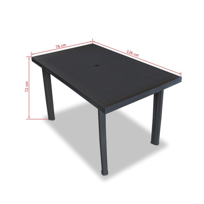 Mobilier à dîner d'extérieur 7 pcs Plastique Anthracite 