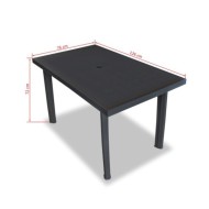 Mobilier à dîner d'extérieur 7 pcs Plastique Anthracite 