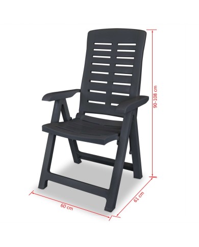 Mobilier à dîner d'extérieur 7 pcs Plastique Anthracite 