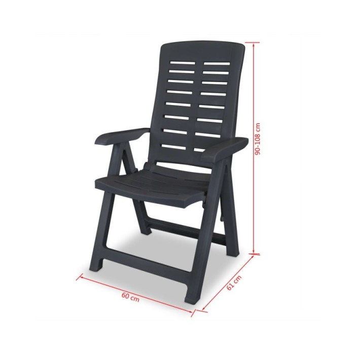 Mobilier à dîner d'extérieur 7 pcs Plastique Anthracite 