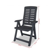 Mobilier à dîner d'extérieur 7 pcs Plastique Anthracite 