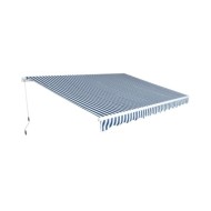 Auvent pliable manuel 450 cm Bleu/blanc