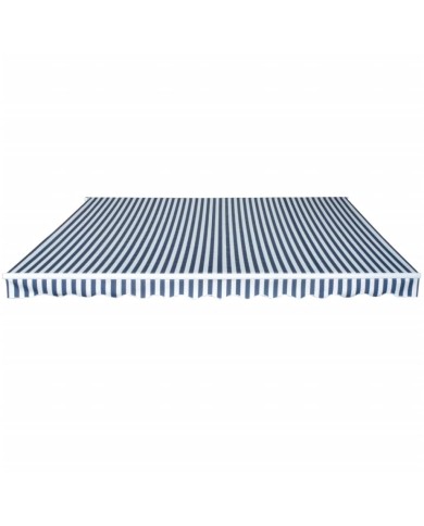 Auvent pliable manuel 450 cm Bleu/blanc