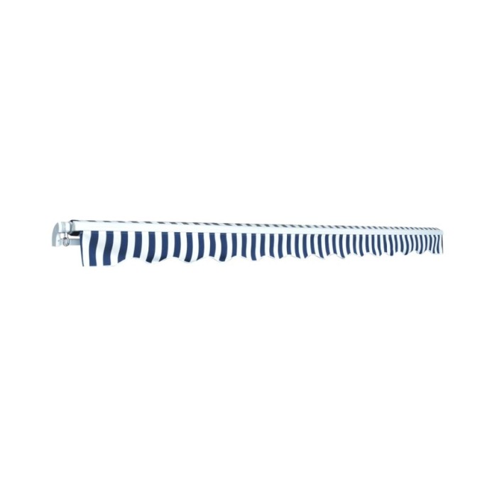 Auvent pliable manuel 450 cm Bleu/blanc