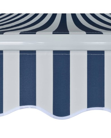 Auvent pliable manuel 450 cm Bleu/blanc