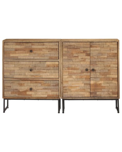 Ensemble de buffet 2 pcs Bois de teck recyclé