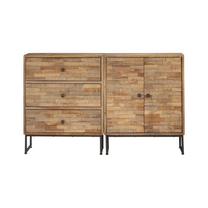 Ensemble de buffet 2 pcs Bois de teck recyclé